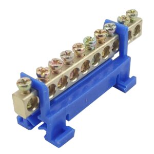 Шина ізольована стійка «N» на DIN-рейку ШЛС6х9-10 синій TNSy