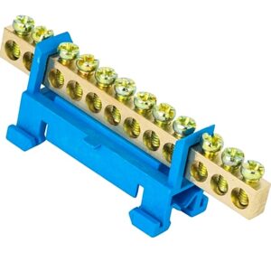 Шина ізольована стійка «N» на DIN-рейку ШЛС6х9-12 синій TNSy