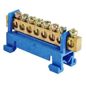 Шина ізольована стійка «N» на DIN-рейку ШЛС6х9-8 синій TNSy