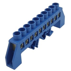 Шина універсальна  ізольована «N» на DIN-рейку ШЛУ8х12-10 синій TNSy