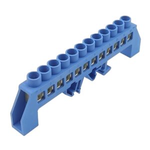 Шина універсальна  ізольована «N» на DIN-рейку ШЛУ8х12-12 синій TNSy