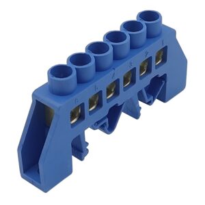 Шина універсальна  ізольована «N» на DIN-рейку ШЛУ8х12-6 синій TNSy