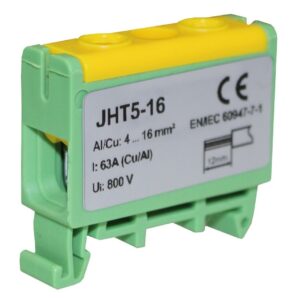 Клема силова СКНГз-JHT5-16 4-16мм2 63А "PE" жовто-зелена TNSy