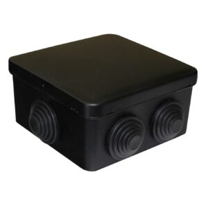 Розподільча коробка 100*100*50N IP55 PP RAL9005 6 вводів чорна TNSy