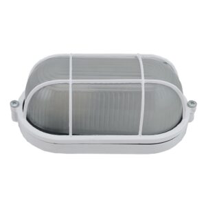 Світильник НПП1402-60W-E27-IP65 овал білий з решіткою TNSy