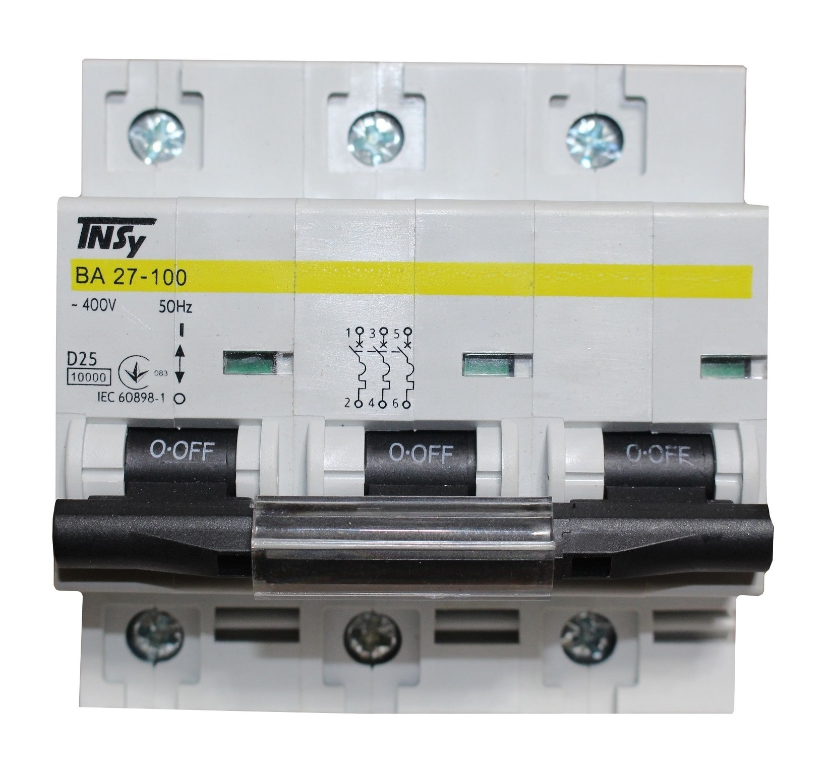 Автоматичний вимикач ВА27-100 3Р 25А 10кА х-ка D TNSy — изображение 8