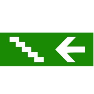 Наклейка "Вказівник сходи ліворуч" 330*120мм TNSy