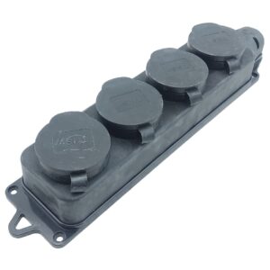 Розетка чотиримісна з захисними кришками з/к RUBBER IP44 TNSy